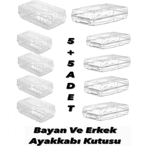 Ayakkabı Saklama Kutusu 5 Adet Erkek 5 Adet Kadın Ayakkabı Saklama Kutusu