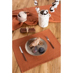 Premium | 6'lı Keten Tarçın Amerikan Servisi 35 X 45 Cm