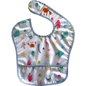 Safi Tasarım 6-24 Ay, Boyundan Cırtlı, Cepli, Sıvı Geçirmez, Makinede Yıkanabilir, Bebek Mama Önlüğü