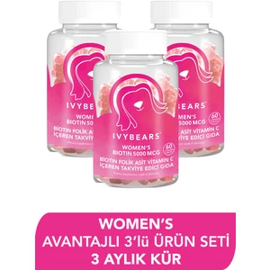 Ivybears Kadın Saç Vitamini Biotin 5000 MCG 180 Tablet