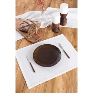 Premium | 6'lı Keten Beyaz Amerikan Servisi 35 x 45 Cm