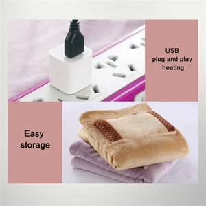 USB Elektrikli Battaniye Isıtıcı Yatak Yumuşak Kalın Isıtıcı Makinede Yıkanabilir Termostat Elektrikli Isıtma Mat (Mor) (Yurt Dışından)
