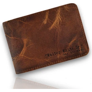 Tulipa - İsim Baskılı Kişiye Özel Naturel Klasik Cüzdan (Kahverengi)