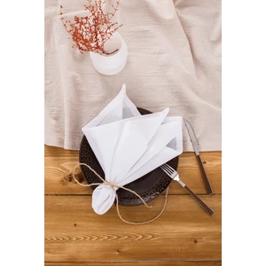 Premium | 6'lı Keten Beyaz Peçete 40 x 40 Cm