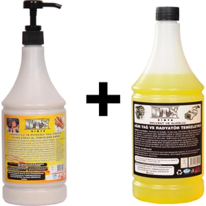 Sanayi Kimya Ponza'lı (Talaşlı) El Temizleme Kremi ( Sabunu) 1 kg & Alkollü Intercooler Temizleme Sıvısı 1 Lt