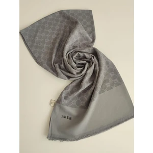 Gri  Elegance Monogram Şal