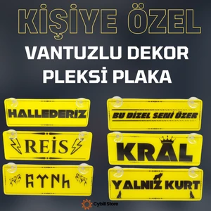 Cybill Store Kişiye Özel Vantuzlu Dekor Pleksi Plaka Sarı Özel Üretim