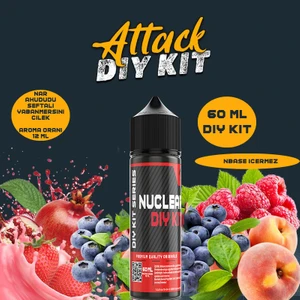 Nuclear Kimya Attack 30 60 100 ml Dıy Kit  Yabanmersini Çilek Nar Aroması 6  ml (Aroma Içerir )