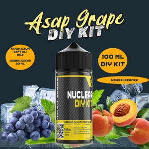 Nuclear Kimya Asap Grape 30 60 100 ml Dıy Kit  Siyah Üzüm Buz Aroması 6  ml (Aroma Içerir )