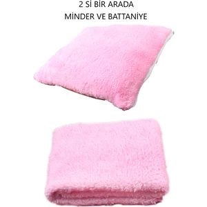2 Li Set Battaniye ve Minder Kedi Uyku Yatağı Minderi