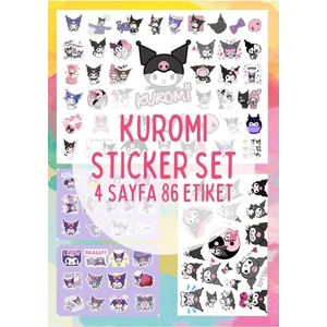 Kt Grup Kuromi Sanrio Sticker Set - 4 Sayfa 86 Adet Etiket