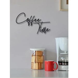 Siyah Ahşap Coffee Time Kahve Zamanı Duvar Yazısı Mutfak Cafe Için Duvar Dekoru