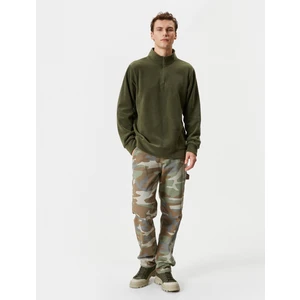 Polar Sweatshirt Yarım Fermuarlı Dik Yaka Uzun Kollu