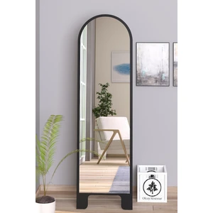 Olcay Aksesuar Siyah 120X43 cm Ayaklı Tek Kubbeli Salon Antre Çocuk Odası Banyo Wc Yatak Odası Boy Aynası