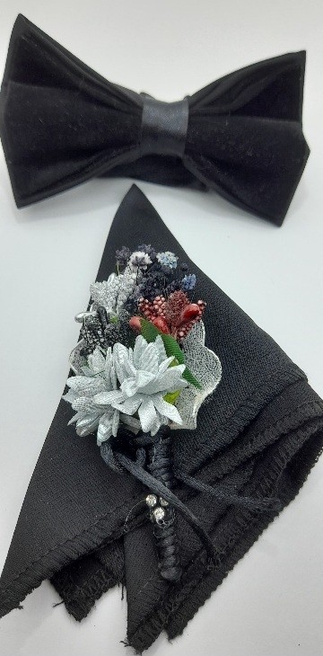 Yağmur Sanat Damat Papyon Yakaçiçeği Mendil görsel 3