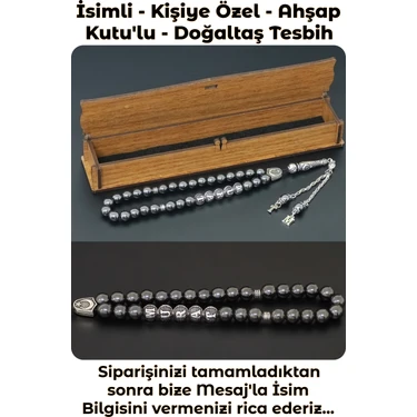 Tesbih Sakarya - Isimli - Kişiye Özel - Püskül Ucu Harfli - Hematit Doğal Taş Tesbih /