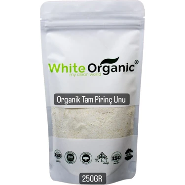 White Organic Organik Tam Pirinç Unu 250 gr +6