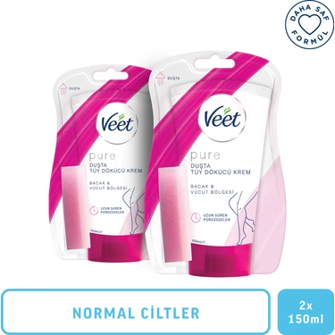 Veet Pure Duşta Tüy Dökücü Krem 2X150ML Amonyaksız Ferah Koku ile Hassas Ciltler için