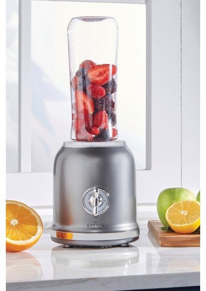 Retro Personal Kişisel Smoothie Blender Grey