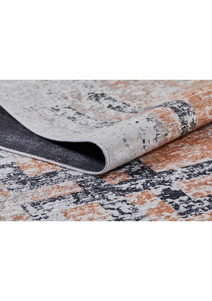 Blagovescensk Gri Çerçeveli Polyester Dijital Baskı Halı