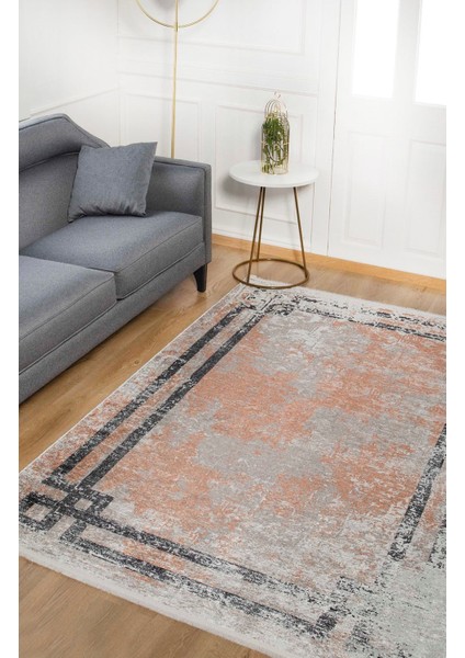 Blagovescensk Gri Çerçeveli Polyester Dijital Baskı Halı