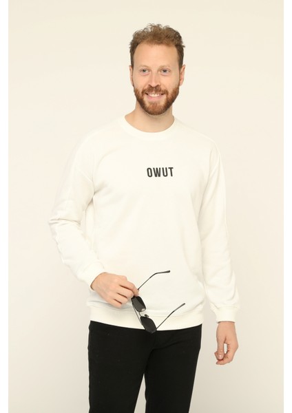 Owut Collection Bisiklet Yaka Baskılı Sweatshirt