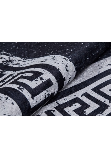 Prokopyevsk Gri Çerçeveli Polyester Dijital Baskı Halı
