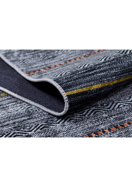 Acinsk Antrasit Çizgili Polyester Dijital Baskı Halı fırsatları