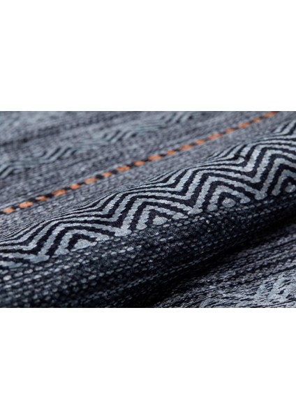 Acinsk Antrasit Çizgili Polyester Dijital Baskı Halı
