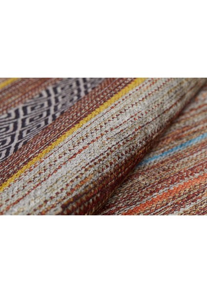 Seversk Kahverengi Çizgili Polyester Dijital Baskı Halı
