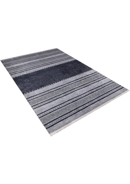 Scyolkovo Antrasit Çizgili Polyester Dijital Baskı Halı fiyatları