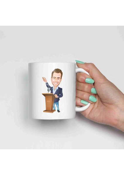 Konuşmacılara Özel Karikatürlü Kupa Bardak