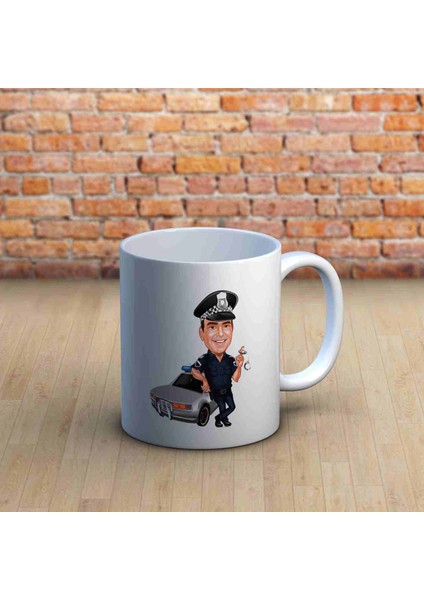Polislere Özel Karikatürlü Kupa Bardak modelleri