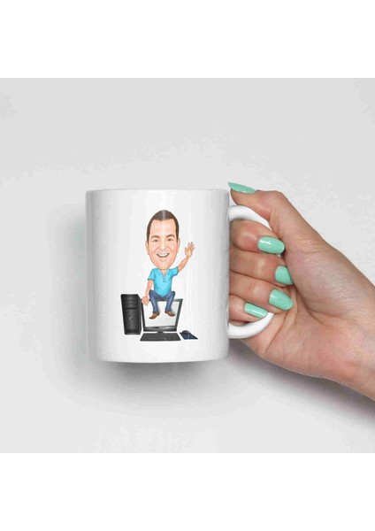 Erkeklere Özel Karikatürlü Kupa Bardak