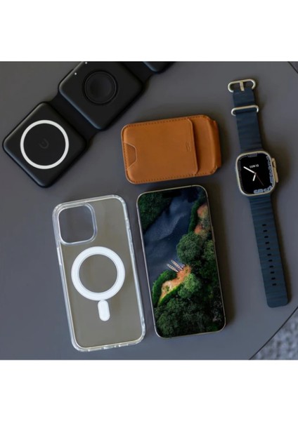 iPhone 11 Pro Max ile Uyumlu Magsafe Özellikli Darbe Önleyici Şeffaf Kılıf