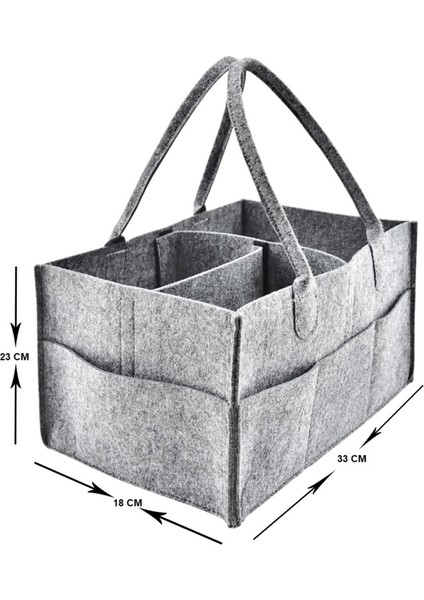 Keçe Anne Bebek Bakım Çantası Düzenleyici Organizer Oyuncak Kutusu Set
