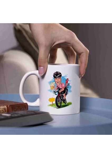 Bisikletçilere Özel Karikatürlü Kupa Bardak