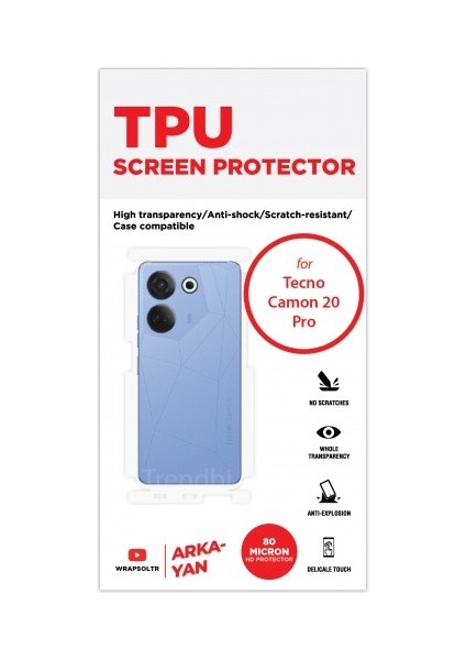 Tecno Camon 20 Pro Arka ve Yan Koruyucu Tpu Film