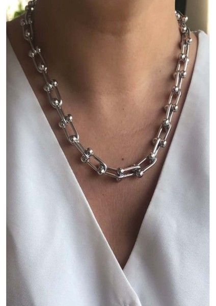 Gümüş Çelik Tifanny Kadın Kolye