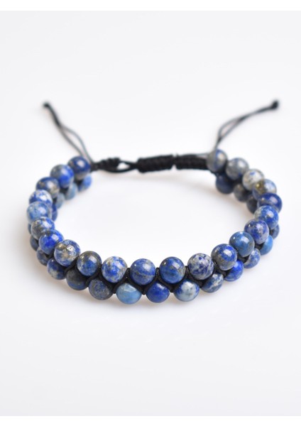 Lapis Lazuli 6mm Çift Sıra Makrome Doğal Taş Bileklik fiyatları