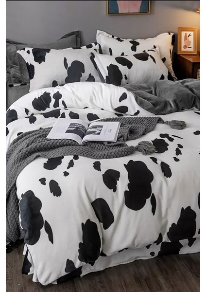 Lastikli Çarşaflı Nevresim Takımı Tek Kişilik Dalmaçyalı Gri Dalmatiangrey