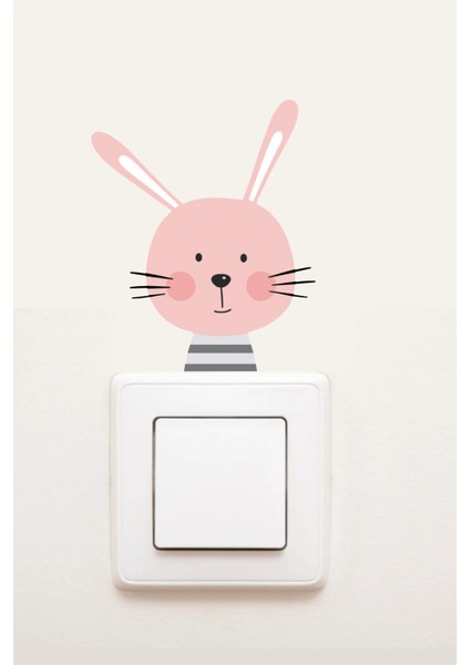 Şirin Tavşan Çocuk Odası Priz Sticker Duvar Sticker 005