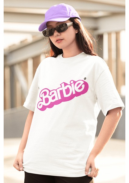 Barbie Baskılı Beyaz Tişört