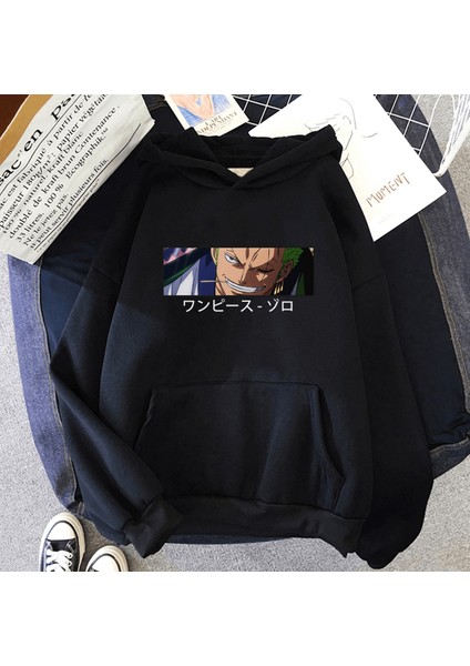 Anime Zoro Face Kapşonlu Sweatshirt