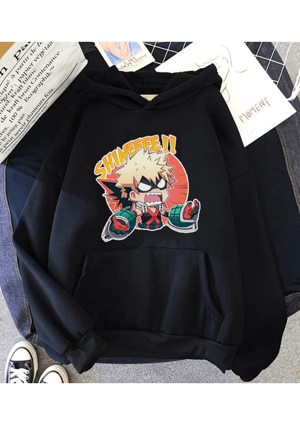 Anime Bakugou Shineee! Kapşonlu Sweatshirt