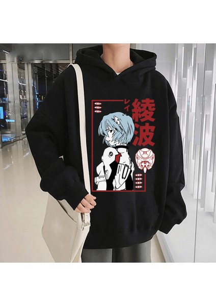 Anime Neon Genesis Evangelion Kapşonlu Sweatshirt