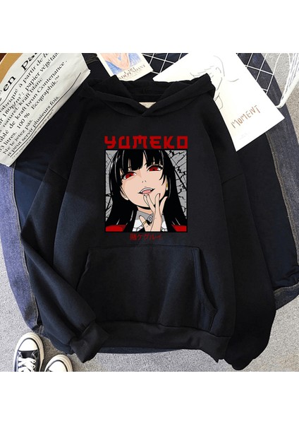 Anime Kakegurui Yumeko Kapşonlu Sweatshirt