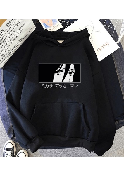 Anime Mikasa Eyes Kapşonlu Sweatshirt