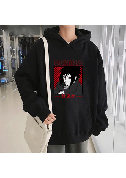 Anime Uchiha Sasuke Kapşonlu Sweatshirt