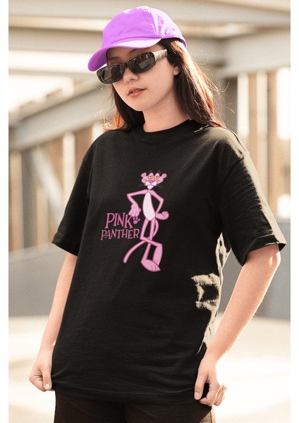 Pembe Panter Siyah Tişört